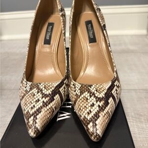 White House Black Market Snakeskin Heels